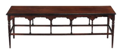 An Aesthetic rosewood and ebonised hall bench, late 19th century  An Aesthetic rosewood and ebonised
