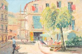 John Wynne Morgan (1906-1991) - Continental street scene Oil on canvas Signed lower right 51 x 76