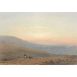 Henry George Hine (1811-1895) - Drover at Dusk Watercolour over graphite, with touches of white,