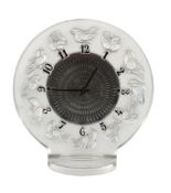 Rossignols, a Rene Lalique clear and frosted glass clock  Rossignols, a Rene Lalique clear and