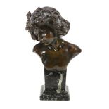 Leon Morice , Tete de Faune , a patinated bronze bust of a child  Leon Morice (French b. 1868),