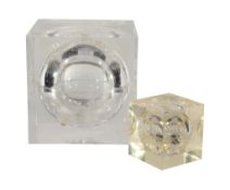 A perspex or lucite cube box, in the manner of Alessandro Albrizzi, circa 1970  A perspex or