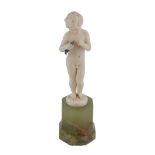 Ferdinand Preiss, an ivory carving of a fisher boy, circa 1930, signed  Ferdinand Preiss, an ivory