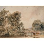 Peter de Wint (1784-1849) - Cattle watering Watercolour, over graphite, on wove paper 23 x 30 cm. (9