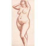 Bernard Meninsky (1891-1950) - A standing nude Red chalk on laid paper Signed in pencil lower left