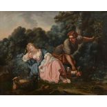 Manner of François Boucher (1703-1770) - Sleeping maiden in a woodland landscape Oil on canvas 75