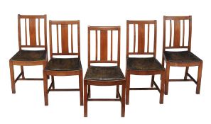 A set of ten Arts & Crafts oak dining chairs , late 19th century  A set of ten Arts  &  Crafts oak