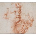 Italian School (18th Century) - Head studies of two young boys Red chalk on laid paper 18.5 x 21 cm.