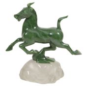 Lyle Sopel , a green nephrite carving of a Chinese horse  Lyle Sopel (Canadian, b. 1952), a green