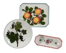 A Wemyss canted-rectangular tray, circa 1900, painted with apples  A Wemyss canted-rectangular tray,