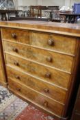 A Victorian mahogany chest with two short and four long drawers