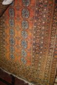 A Tekke rug, worn, with a Kilim rug