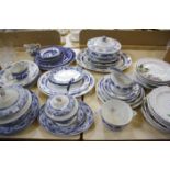 A quantity of assorted blue and white ceramics and other items