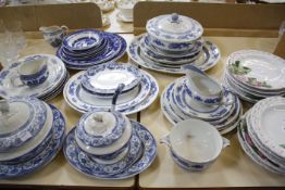 A quantity of assorted blue and white ceramics and other items
