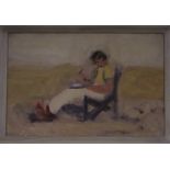 S.. Fiennes (20th Century) Portrait of Prince Charles sat writing Oil on board Signed and dated