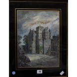 R.I. MacDonald 'Craigievar Castle' Watercolour Signed and dated 1936 lower right Titled lower left