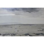 William Dring (1904 - 1990) 'Lymington marsh, winter' Watercolour Signed lower left 23cm x 48cm