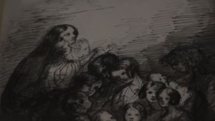 Attributed to James Grant 'A gathering of young children' Pen and wash Unsigned Label to reverse