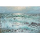 Remo Aldini (b.1943) Waves Oil on canvas Signed lower right 60.5cm x 90cm