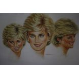 After Peter Deighan 'Diana, Princess of Wales' Limited edition print no. 166/950 Signed in pencil