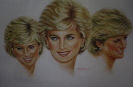 After Peter Deighan 'Diana, Princess of Wales' Limited edition print no. 166/950 Signed in pencil