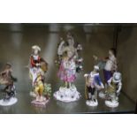 Assorted continental porcelain figures and other porcelain models -18