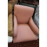 A Howard & Sons type upholstered armchair