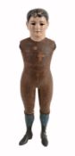 A 19th century French tailor's dummy of child's proportions, circa 1880, the papier mache body