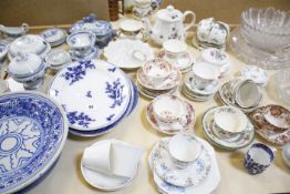 A quantity of assorted blue and white ceramics, to include meat plates and egg cups, a quantity of