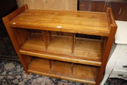 A 20th Century cherrywood record unit, with two open shelves Best Bid