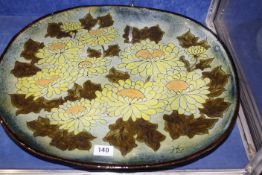 Chelsea Pottery - A Large Studio Art Pottery Charger, circa 1960, floral decorated, signed, with