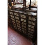 A Chinese hardwood medicine cabinet 113cm high, 105cm wide