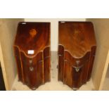 A George III mahogany knife box and another similar -2