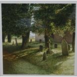 Nigel Ashcroft (b. 1951) Church graveyard Watercolour Initialled lower right 14cm x 14cm
