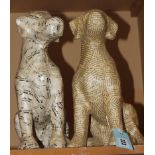 Two decorative moulded paper figures of dogs, 30cm high approx. Best Bid