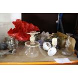 An assortment of early and later glass fragments, glasses, lids etc (af) Property of the Late