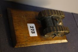 [Militaria] - A Trench-Art Desk Model of a British MKV Tank of brass multi-part construction,