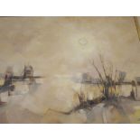 Dent (?) (20th Century) A river landscape Oil on canvas Signed lower right 49.5cm x 60cm