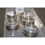 Five 1930's silver napkin rings, plain form, Birmingham 1930