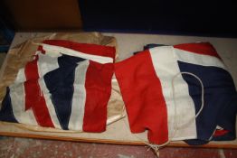 A large World War II Union Jack flag, together with another smaller 1953, with halyards -2