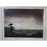 Max Werner (Belgium Late 20th Century) 'Napoleon at St. Helens' Etching Signed in pencil to the