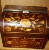 A Dutch marquetry decanter box, refitted