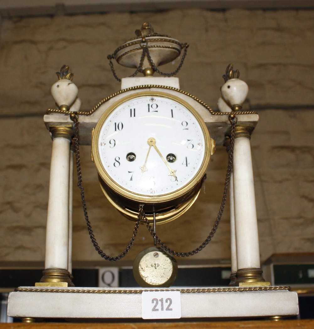 A French mantel clock, gilt metal mounts, eight day movement, 35cm high