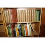 Two shelves of books to include eleven vols of Harmsworth Encyclopaedias and others of nature and