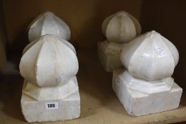 Four marble finials, 22cm high approx. -4