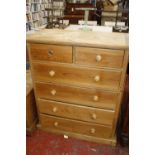 A pine trunk and chest of two short and four long drawers Best Bid