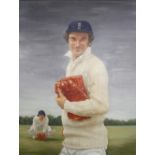 Ramos Portrait of England and Kent Wicket keeper Alan Knott Kent 1964- 1985 England 1967- 1981 Oil
