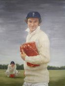 Ramos Portrait of England and Kent Wicket keeper Alan Knott Kent 1964- 1985 England 1967- 1981 Oil