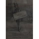 James Rolfe (19th Century) 'A Shilling a day and his board' 'Vote For Mills and Talbot' Caricature