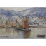 W. Lockword (20th Century) Polperro Watercolour Signed lower left 26cm x 37cm Best Bid